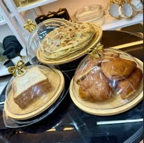 wooden platter with dome