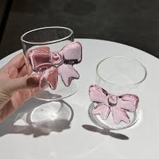 Elegant Glass with Attached Crystal Bow