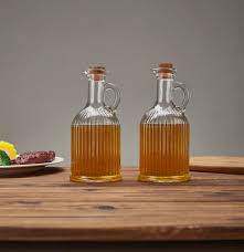 Oil Vinegar Bottle Set of 2 with wood Cork Lid - Image 2