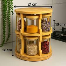 Rotating Spice Rack with 10 Jars