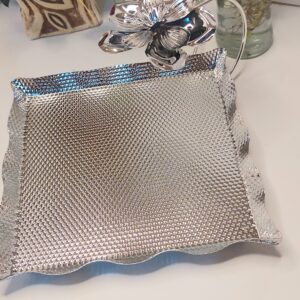 Metal Serving Platter Square (Silver)