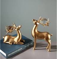 Luxury Dear Decor with Crystal Ball Set of 2