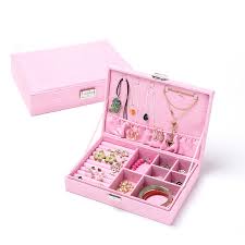 Luxury Pink Leather Jewelry Organizer with Compartments